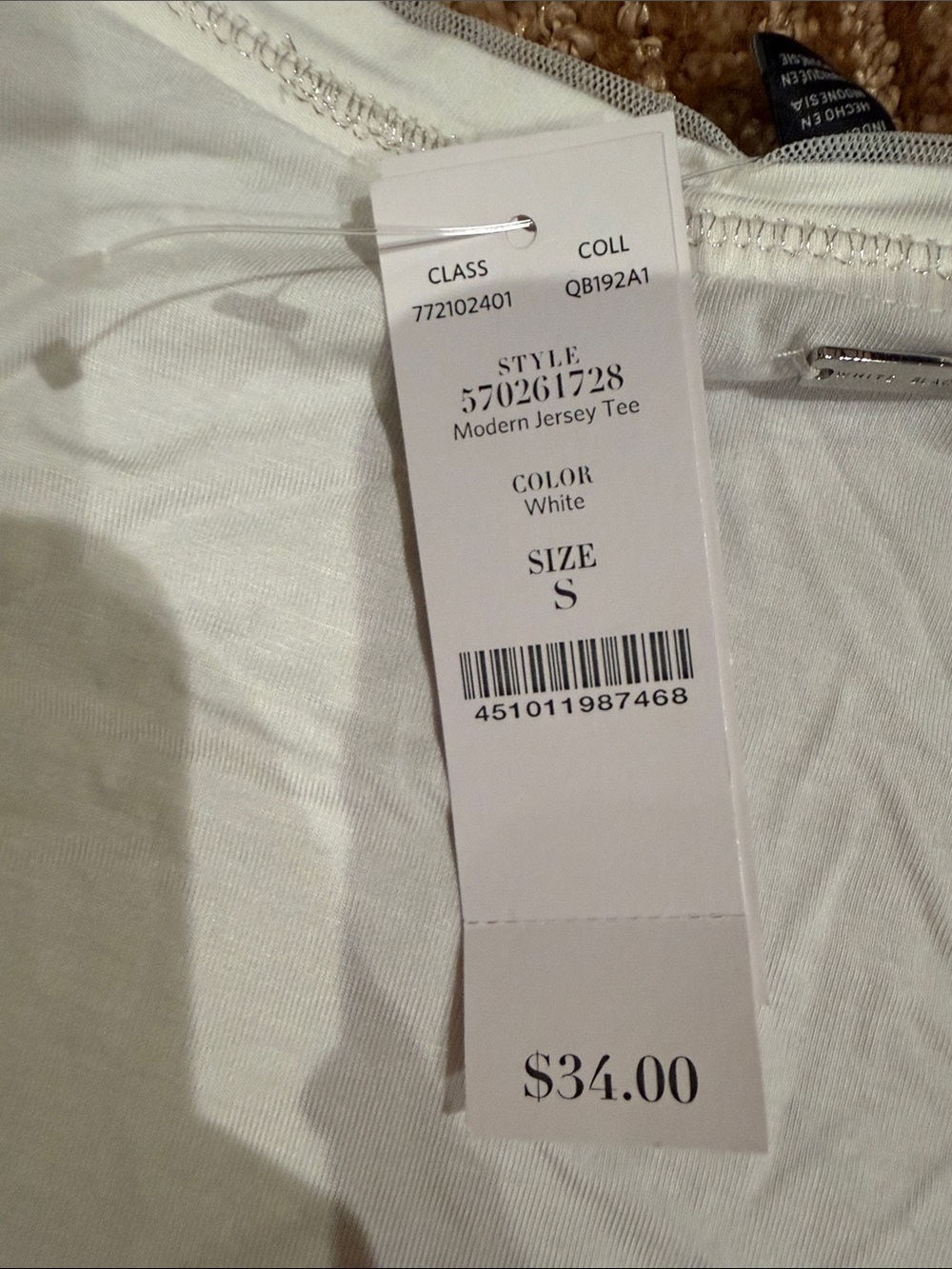 WHBM White Scoop Neck Short-Sleeve Tee - Picture 3 of 4